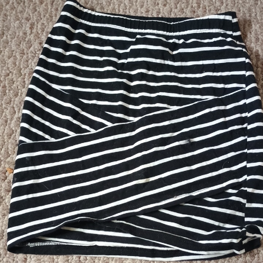 Black and White Striped Skirt